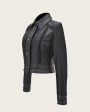 Black stitching  jacket Fashion