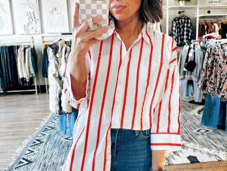 Red Candy Striped Blouse Fashion