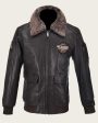 Brown aviator style jacket Discount