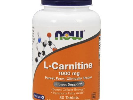 L-Carnitine 1000 mg 50 Tabs, NOW Foods Cheap