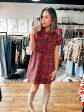 Plaid Puff Sleeve Dress-2 Colors Discount