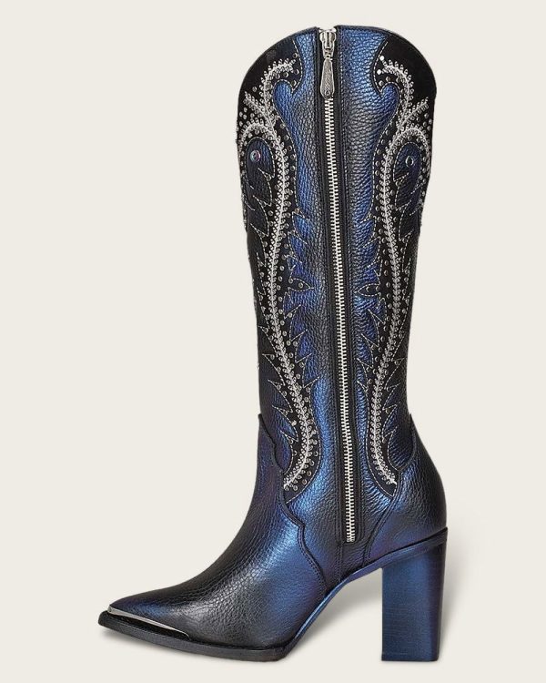 Tall western style blued boot Hot on Sale