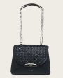 Black bovine shoulder handbag For Cheap