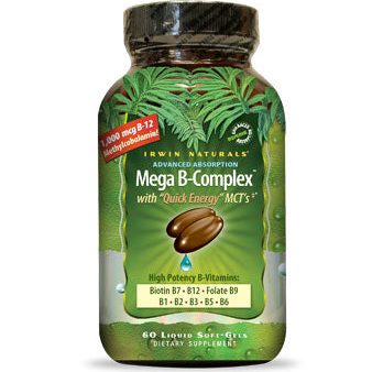 Mega B-Complex with Quick Energy MCT s, 60 Liquid Softgels, Irwin Naturals Hot on Sale