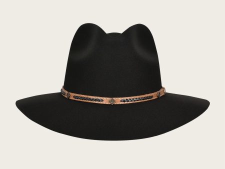 Black Wool Hat With Decorated Belt Hot on Sale