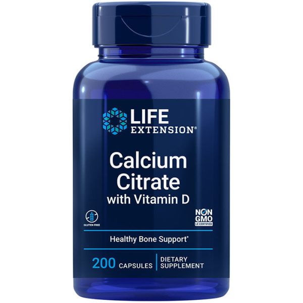 Calcium Citrate with Vitamin D, 200 Vegetarian Capsules, Life Extension Sale