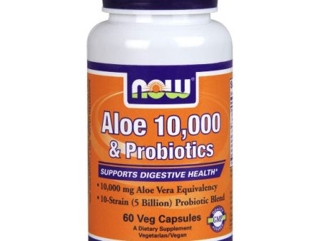 Aloe 10,000 & Probiotics, 60 Vegetarian Capsules, NOW Foods Online Sale