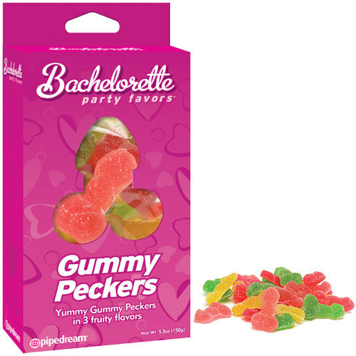 Bachelorette Party Favors Yummy Gummy Peckers in 3 Fruity Flavors, Gummy Candy, 5.3 oz, Pipedream Products Cheap