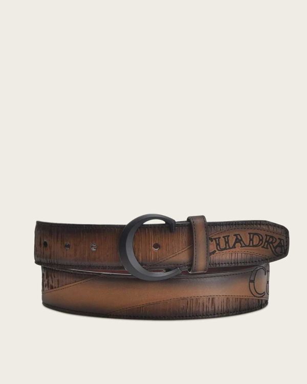 Honey and black engraved Belt Discount