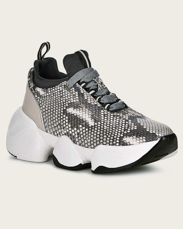 Sneakers grey exotic leather on Sale