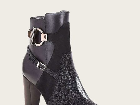 Ankle black stingray bootie Online Sale