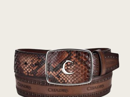 Brown western python Belt Online Hot Sale