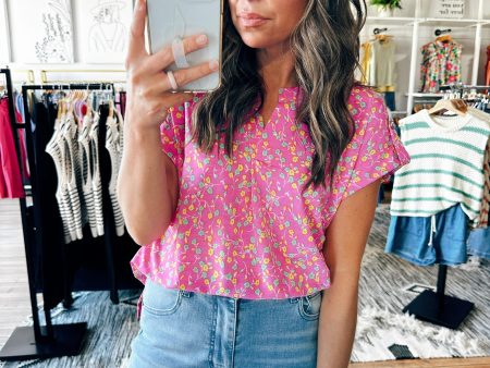 Kaylee Pink Short Sleeve Blouse Fashion