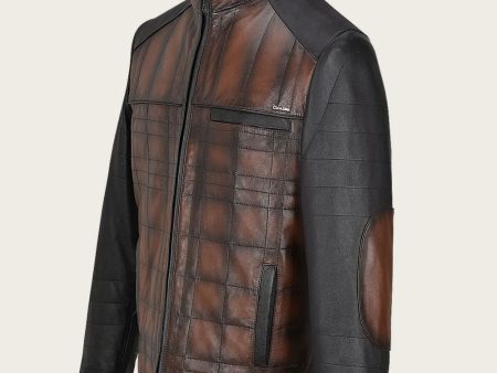 Brown hand-chaded jacket Discount