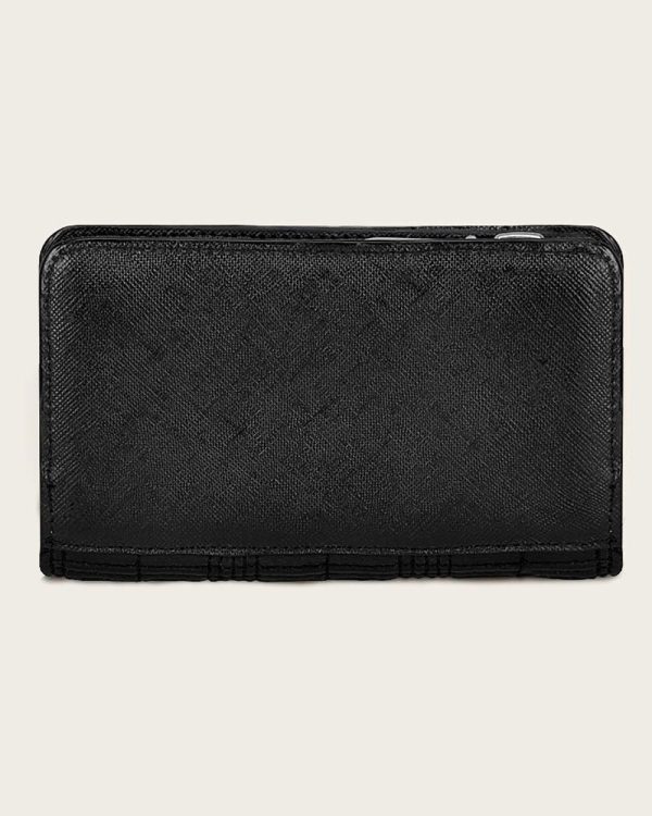 Black handmade bovine wallet For Sale