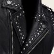 Black biker vest full of studs For Sale