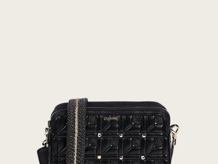 Black with crystals crossbody handbag For Discount