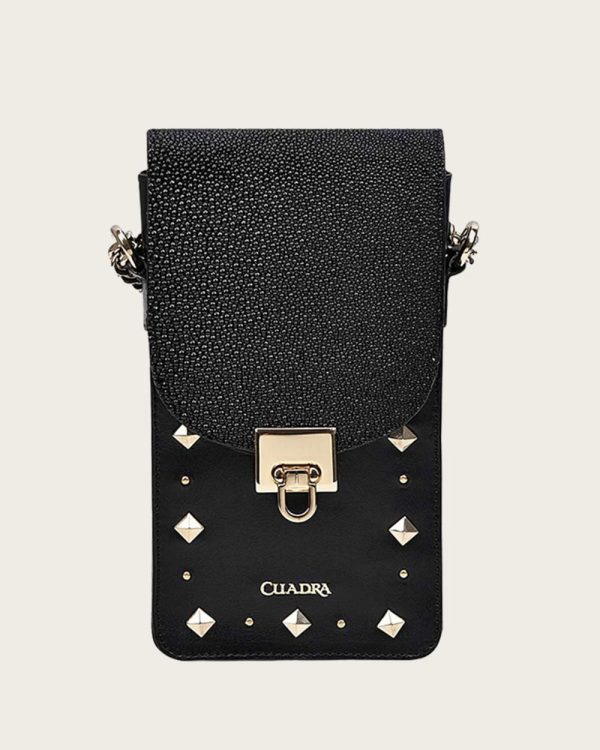 Black exotic cell phone crossbody handbag For Discount