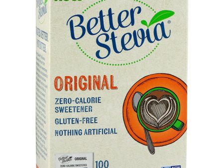 Better Stevia Packets Original, Zero Calorie Sweetener BetterStevia, 100 Packets, NOW Foods on Sale