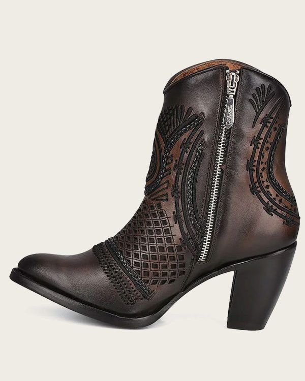 Ankle artisan brown bootie Cheap