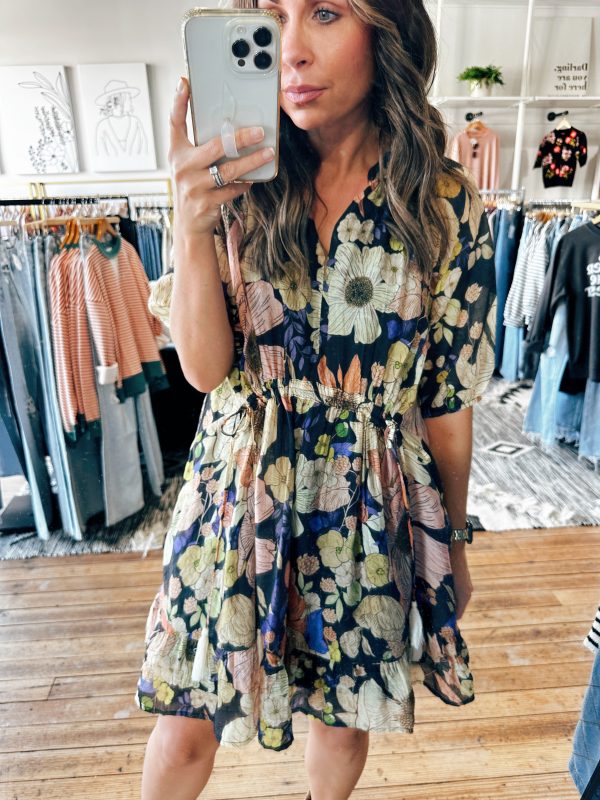 Floral Half Sleeve Dress For Discount