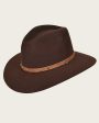 Chocolate Brown safari Wool Hat with leather headband For Sale