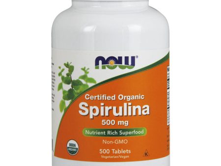 Organic Spirulina 500 mg Tabs, Value Size , 500 Tablets, NOW Foods For Discount