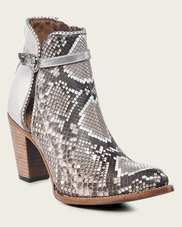 Ankle white exotic bootie Discount