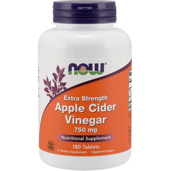 Apple Cider Vinegar 750 mg, Extra Strength, 180 Tablets, NOW Foods Hot on Sale