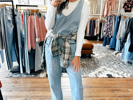 Open Back Denim Overalls For Discount