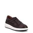 Hand-painted python chocolate leather sneakers Online Hot Sale