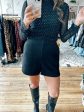 Black Texture Knit Shorts For Sale