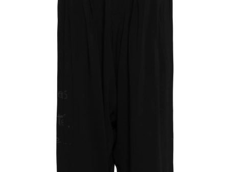 Graphic-Print Cropped Velvet Trousers Discount